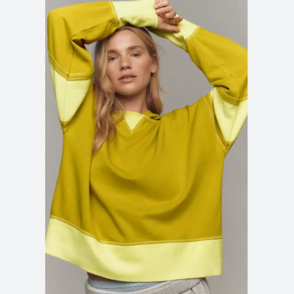 Brand New Daily Practice by Anthropologie Boxy Pullover Hooded Sweatshirt Top - Picture 1 of 7